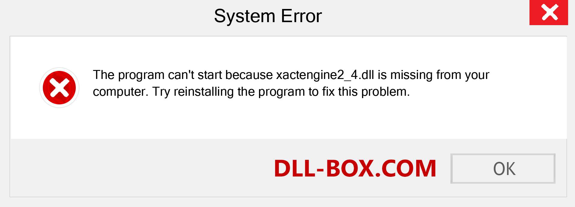  xactengine2_4.dll file is missing?. Download for Windows 7, 8, 10 - Fix  xactengine2_4 dll Missing Error on Windows, photos, images